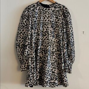New ROTATE Birger Christensen Sequin Long Sleeve Alison Mini Dress